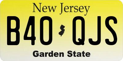 NJ license plate B40QJS