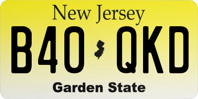 NJ license plate B40QKD