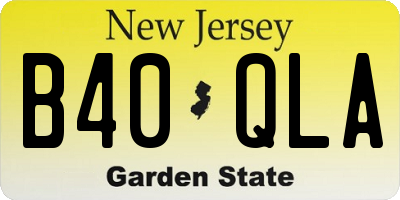NJ license plate B40QLA