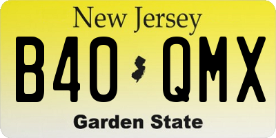 NJ license plate B40QMX