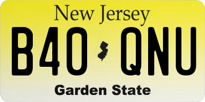 NJ license plate B40QNU