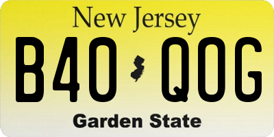 NJ license plate B40QOG