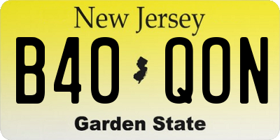 NJ license plate B40QON