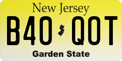 NJ license plate B40QOT