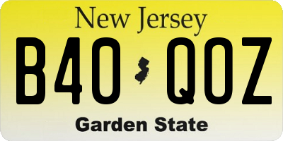 NJ license plate B40QOZ
