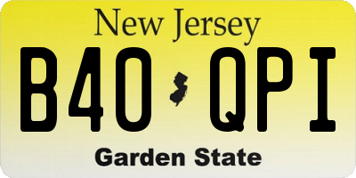 NJ license plate B40QPI