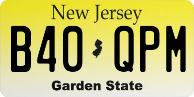 NJ license plate B40QPM