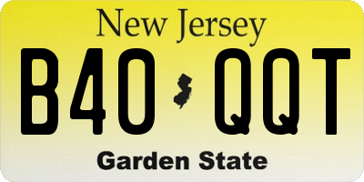 NJ license plate B40QQT
