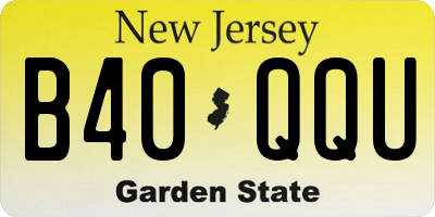 NJ license plate B40QQU