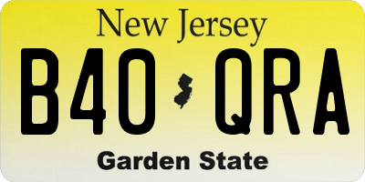 NJ license plate B40QRA