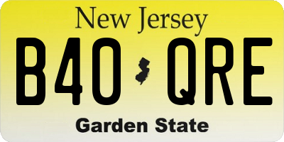 NJ license plate B40QRE