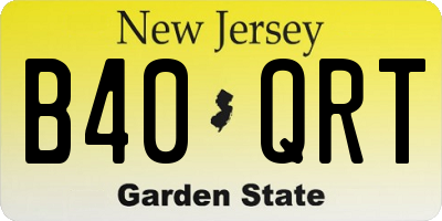 NJ license plate B40QRT