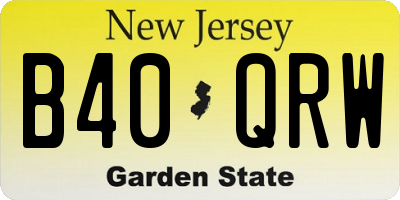 NJ license plate B40QRW