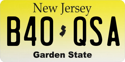 NJ license plate B40QSA