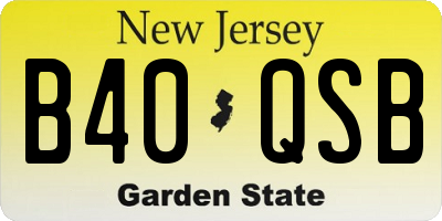 NJ license plate B40QSB