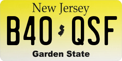 NJ license plate B40QSF