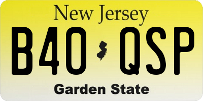 NJ license plate B40QSP