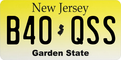 NJ license plate B40QSS