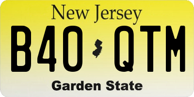 NJ license plate B40QTM