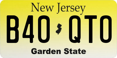 NJ license plate B40QTO