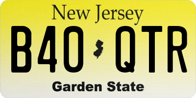 NJ license plate B40QTR