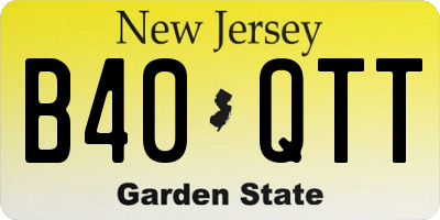 NJ license plate B40QTT