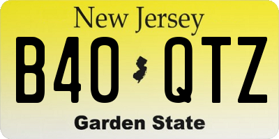NJ license plate B40QTZ
