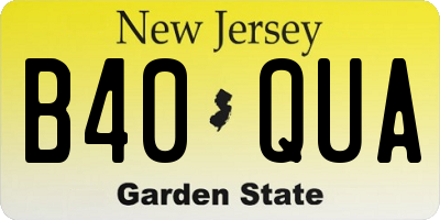 NJ license plate B40QUA