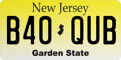 NJ license plate B40QUB