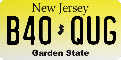 NJ license plate B40QUG