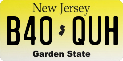 NJ license plate B40QUH