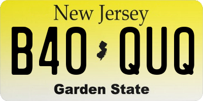 NJ license plate B40QUQ