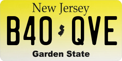 NJ license plate B40QVE