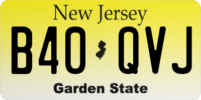 NJ license plate B40QVJ