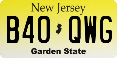 NJ license plate B40QWG