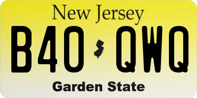 NJ license plate B40QWQ