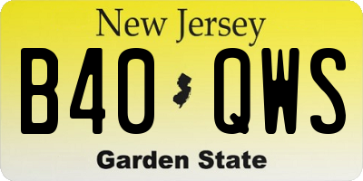 NJ license plate B40QWS