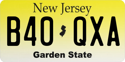 NJ license plate B40QXA