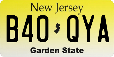 NJ license plate B40QYA