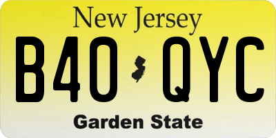 NJ license plate B40QYC