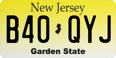 NJ license plate B40QYJ