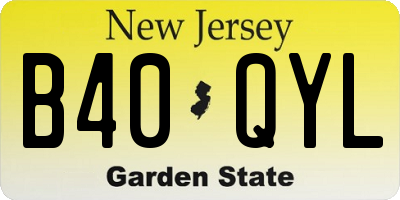 NJ license plate B40QYL
