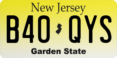 NJ license plate B40QYS
