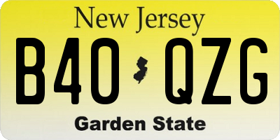 NJ license plate B40QZG