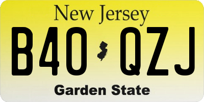 NJ license plate B40QZJ
