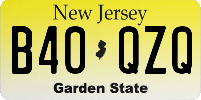 NJ license plate B40QZQ
