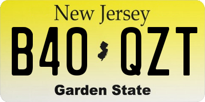 NJ license plate B40QZT