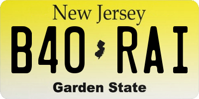 NJ license plate B40RAI