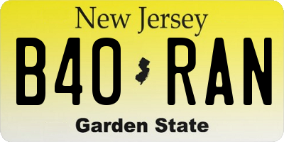 NJ license plate B40RAN
