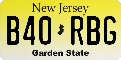 NJ license plate B40RBG